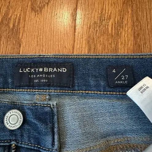 Lucky Brand  Blue Ankle Cropped Jeans with Frayed Hem