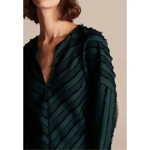 Rebecca Taylor greenâeyelash textured blouse size 4