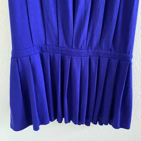 Deletta Anthropologie Corbara Pleated Peplum Top Rayon Spandex Keyhole Back S