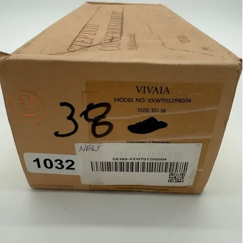 Vivaia Doris Square Toe Slide Sandal Old Money Knit Comfort Black Brown 7