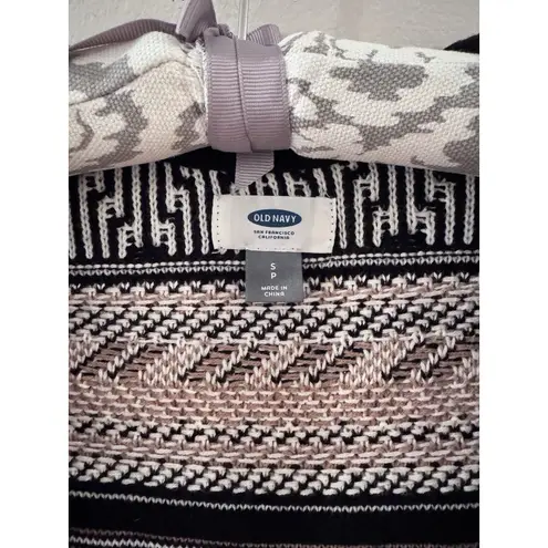 Old Navy  Womens Open Cardigan Textured Knit Black White Brown Small Oversized