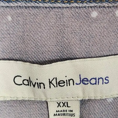 Calvin Klein Jeans purple Wash bleached classic Trucker Jacket XXL