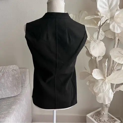 Akris Fernando Snakeskin Leather Wool Blend Long Sleeve Black Blazer And Vest