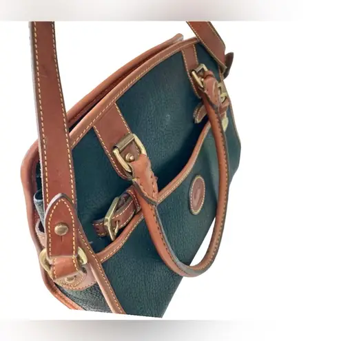 Dooney & Bourke Vintage  Buckle Black/Tan Pebbled All Weather Leather purse