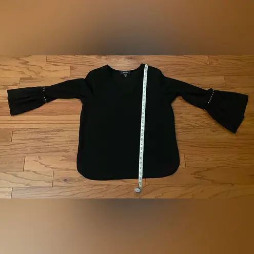 Karen Kane - Elegant Western Black and Silver Blouse Size M