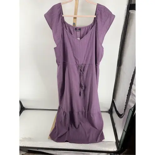 BloomChic Purple Ruffle Flutter Sleeve Midi Dress Women’s Plus Size 18