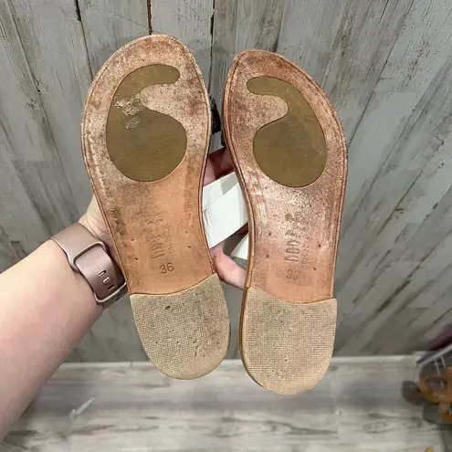 Safari Club Positano Leather Two Strap Sandals Women's EU Size 36 Snakeskin White