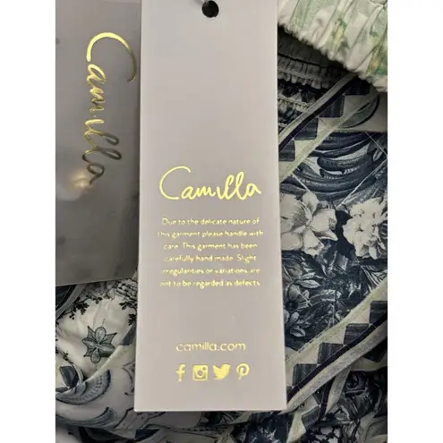 Camilla  Tiered Short Dress With Neck Frill Jardim Party Size Large New $695