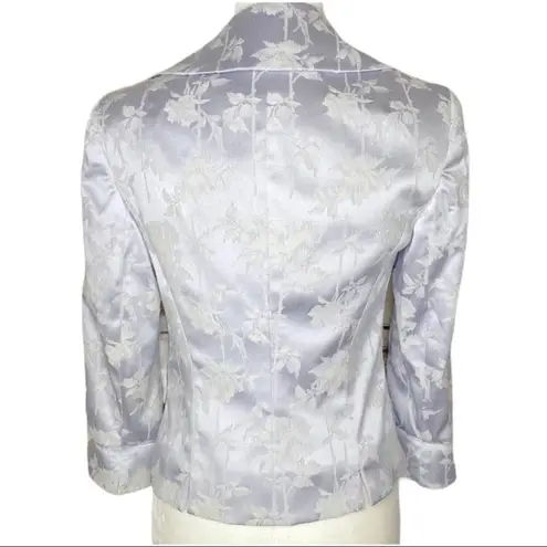 Bebe Vintage  Lilac White Floral Jacket Blazer Size 8