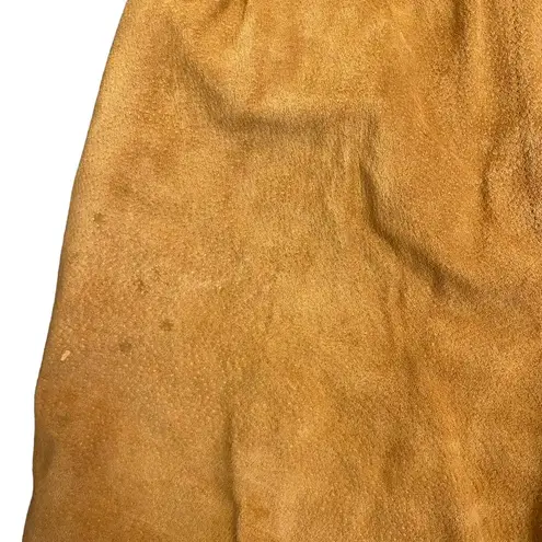 Vintage Camel Brown Suede Leather High Waist Boho Western Rodeo 24" Waist Shorts