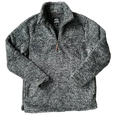 Alpine Sherpa women's M gray quarter zip pullover long sleeve zip up collared Size M
