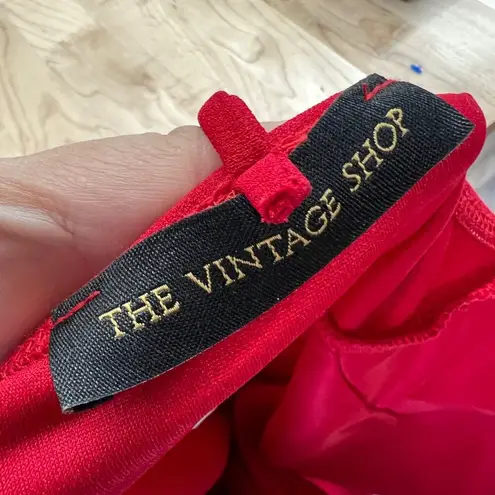 The Vintage Shop  Red Plunge Cutout Bodycon Mini Dress Size Small