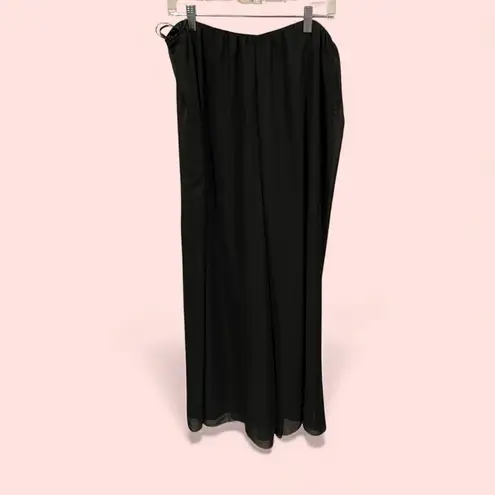 Alex Evenings Cute super wide leg chiffon elegant elastic waist pull on pants