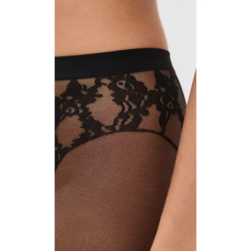 Wolford Floral Lace Suspender Tights in Black Small New Womens Nylons Pantyhose