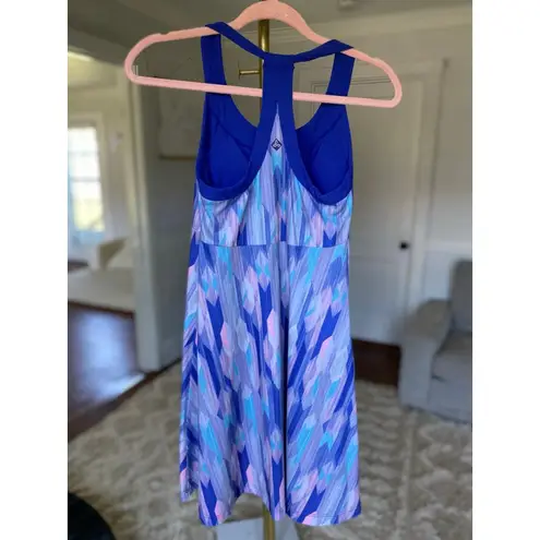 prAna Racerback Mini Dress Coastal Geometric Swimsuit Built-in-Bra Beach Tennis