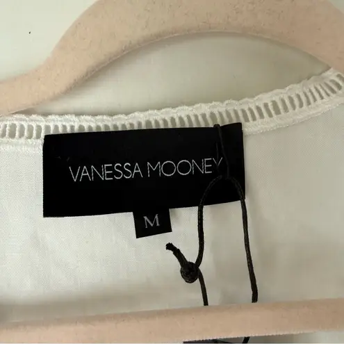 Vanessa Mooney Joelle White Puff Sleeve Cropped Blouse M NWT