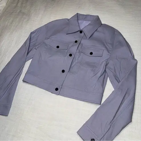 ALC Frank 2 / $30 💜 A.L.C Light Purple Lilac Grey Button Up Black Denim Jacket