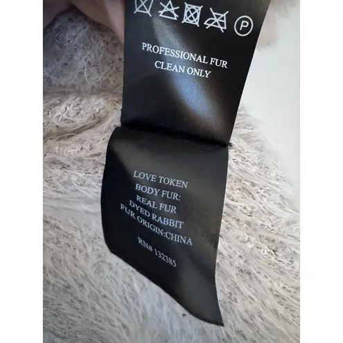 Love Token - Genuine Rabbit Fur Trim Vest - Size Small -beige - MSRP $169