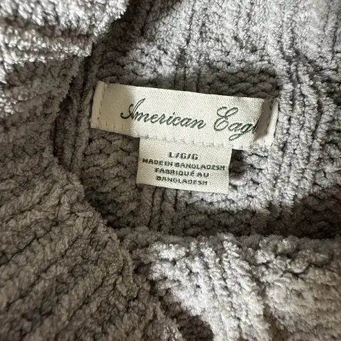 American Eagle  Soft Gray Sherpa Pullover