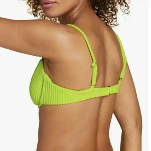 ANDIE The Bermuda Top Rib Terry Neon Lime Swimwear Bathing Suit Size S New