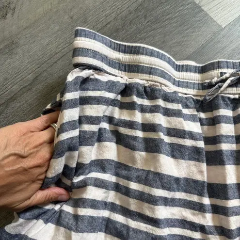 Gap  Skirt Blue White Stripe Pockets Linen Cotton Lined Large