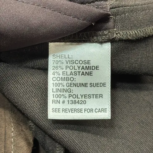 Carlisle Collection Brown With Brown Suede Neckline Shift Dress Size 10