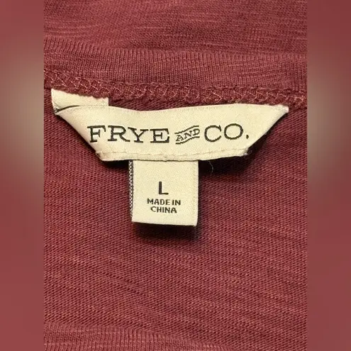 Frye & Co. Burgundy Fox Tail Heritage Raw Hem Thumb Holes Top size L Size L