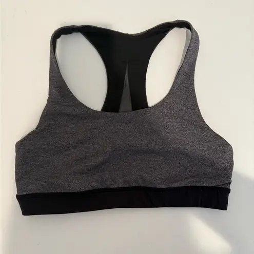 Lululemon  Invigorate Sports Bra Heathered Black / Black Mesh Size 6 Racerback