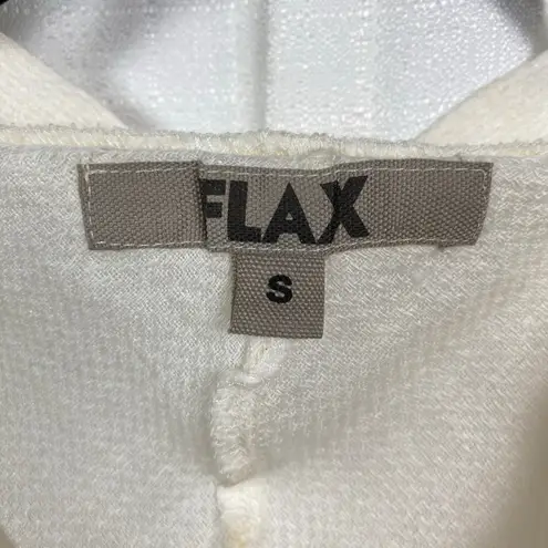 Flax Cream Linen Tank&Long Sleeve Open Drape Front Jacket Sz.S