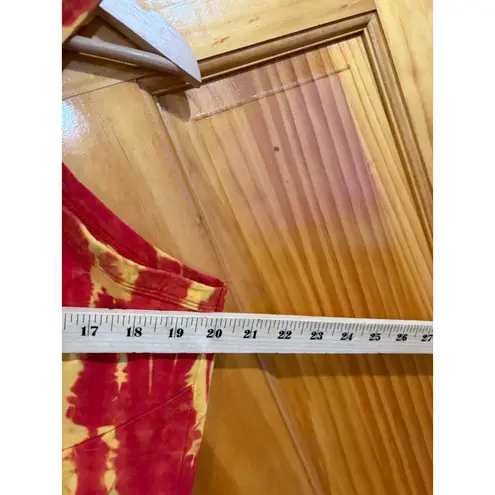 Yak n Yeti Tie Dye Cotton Dress Red Yellow Boho Festival Pocket Dress XL