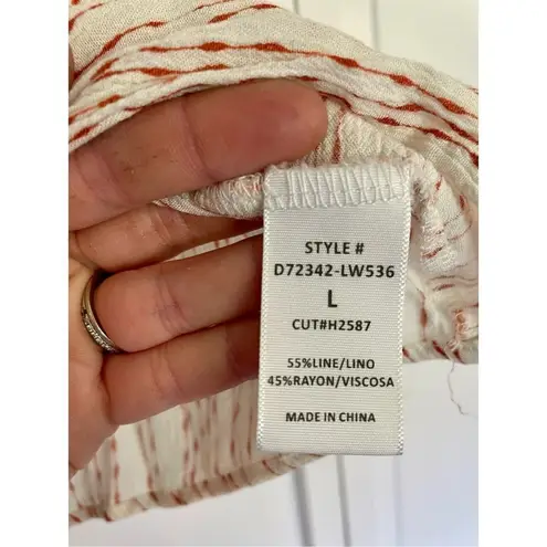 potter's pot 🚨 SALE white linen textured cropped knot front blouse