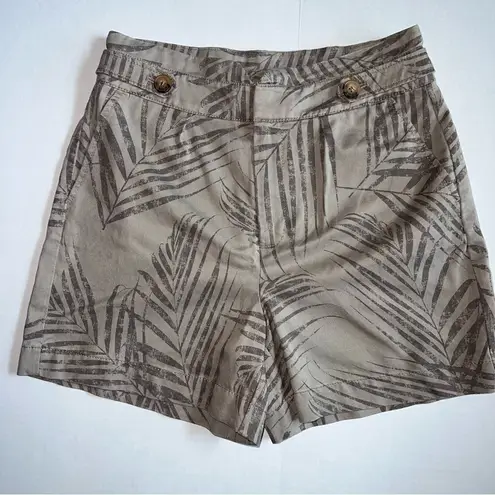 White House | Black Market   5 inch high rise palm print shorts in size 2