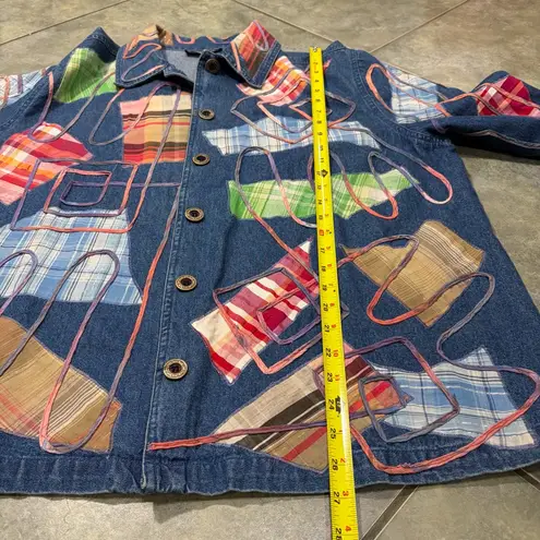 Vtg 90s New Direction Patchwork Denim Jacket Women’s 2XL Patchwork Western Boho Blue Size XXL