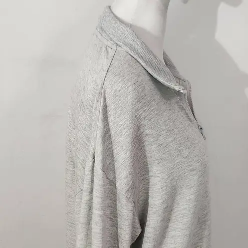 Three Dots Gray Pullover Sweatshirt Small Gray Sweatshirt Quarter-zip Pullover