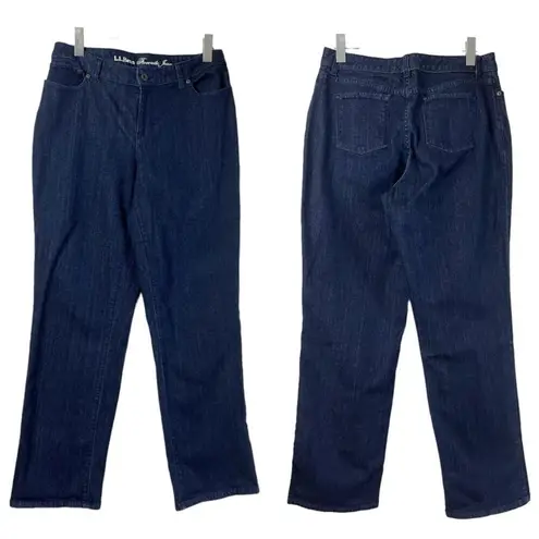 L.L.Bean  Favorite Jeans Curvy Fit Bootcut 9” Mid Rise Dark Wash Women’s Size 12