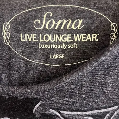 ✨Soma Divine Terry Scarf Hem Grey Sz Large Hoodie Paisley Scroll✨ Gray