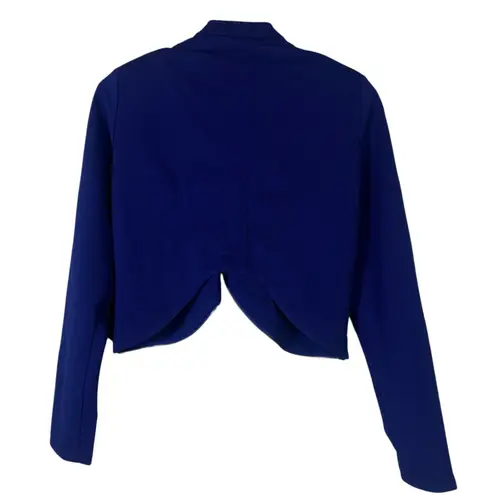 Chocolate USA NWT Cropped Jacket Womens M Navy Open Front Cutout Choker Moto