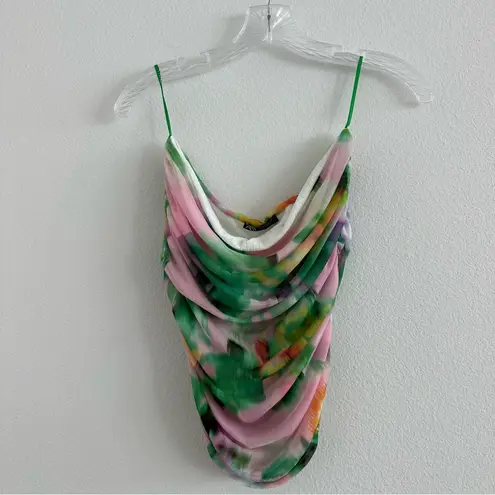 ZARA  Colorful Mesh Tulle Strapless Top Size: L