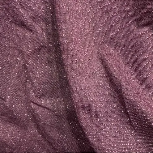 Deeluxe Deep Burgundy Wine V Neck Glowy Sparkle T Shirt Women’s Size XL