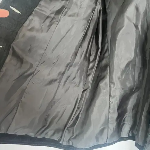 Newport News Black Suede Look 100% Soft Leather Button Front Jacket Size 10