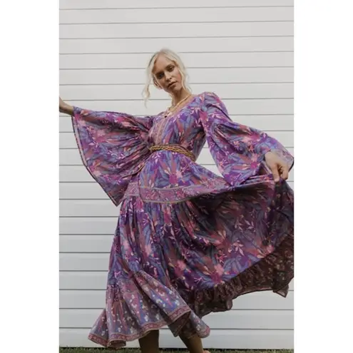 Spell & the Gypsy Collective Bianca Boho Maxi Lavender Wisteria Dress Purple Size XS