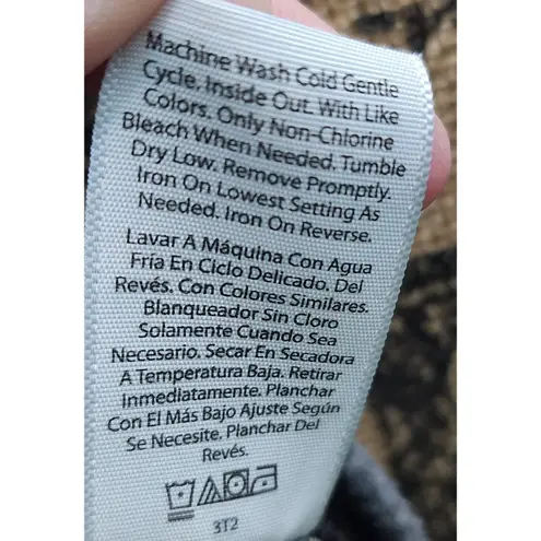 JoySpun Ribbed Knit Pullover Top Color Block Long Sleeve Casual Gray M Black Size M