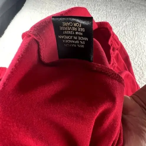 IMAN Womens Tops Size M Red Ruffled Tassels Size M