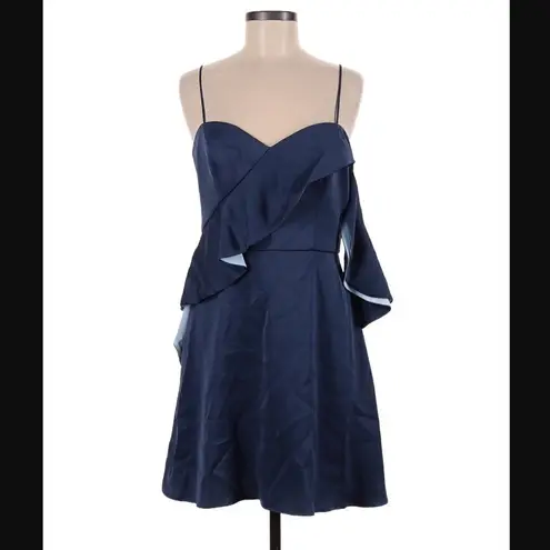 ABS Allen Schwartz Allen Schwartz ABS Celine Ruffed Mini Dress Denim Blue