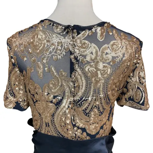 R & M Richards Women's Shimmery Sequined Crewneck High Low Ballgown Size 6 NWT