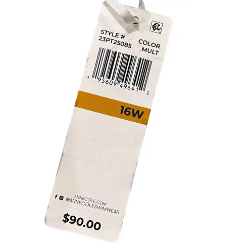 Anne cole NEW Sandy Waves Striped Tankini Swim Top size 16W