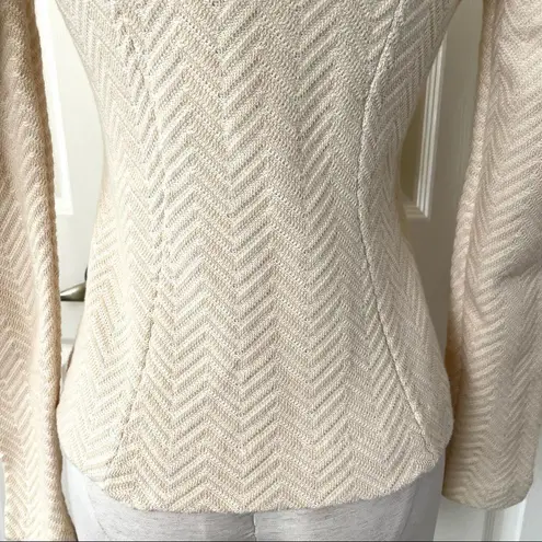 Anthropologie Rosie Neira  cream zip up cardigan jacket