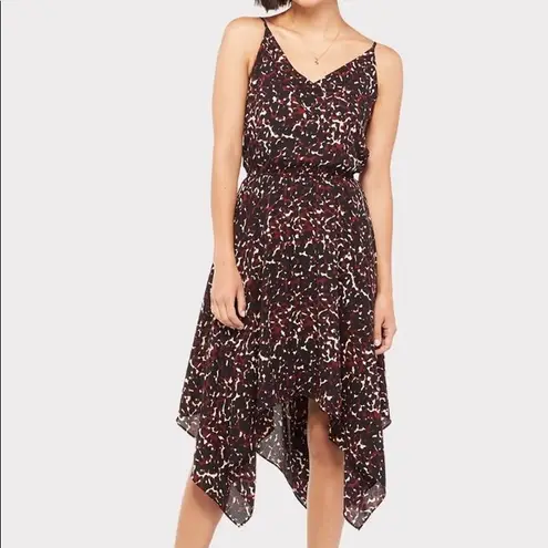 Peyton Jensen Colton leopard asymmetrical hem dress in rust black combo size XS