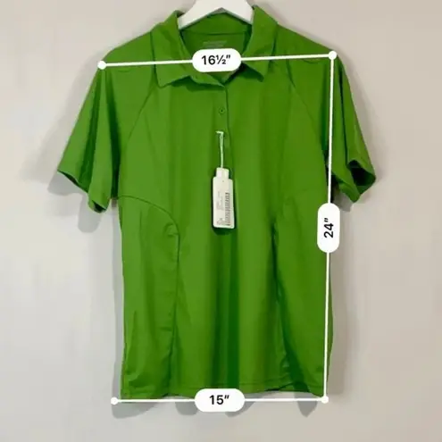Polo North End Sport Women’s Short Sleeve Moisture Wicking Valley Green XL NWT