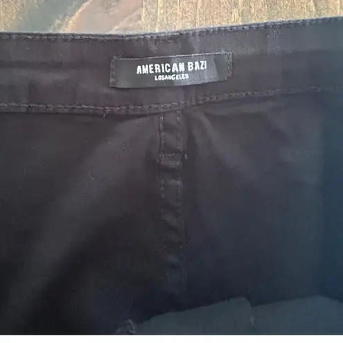 American Bazi Los Angeles Cargo Wide Leg Black Pants Zipper Pockets 2X Gorpcore